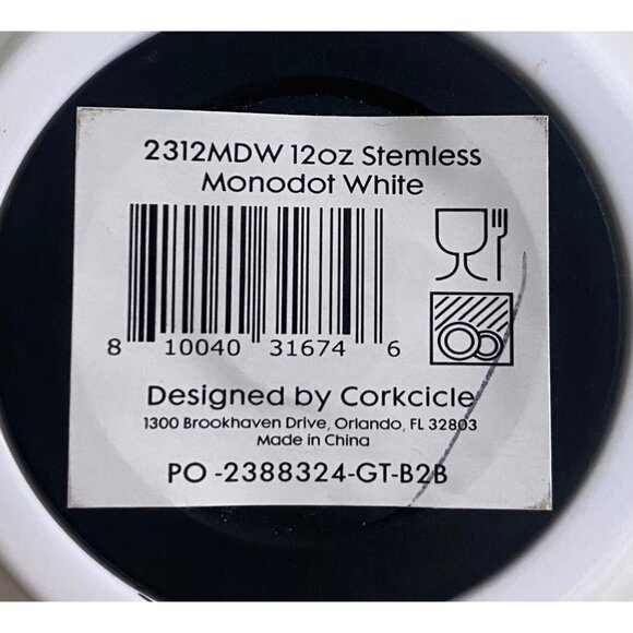 Corkcicle Monodot 12oz Stemless Insulated Cup NEW - Picture 4 of 5
